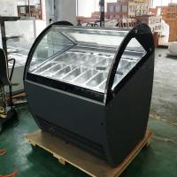 Quality 110V 60Hz 208L Gelato Display Cabinet 14 Pans Ice Cream Showcase Display Freezer for sale