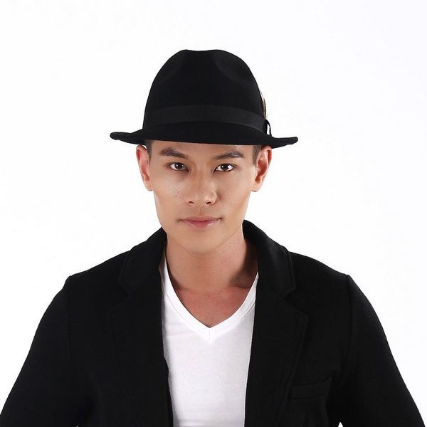 China 4190369 Sun Accessory customized winner fashion 100% wool felt fedora hats,hats for men factory