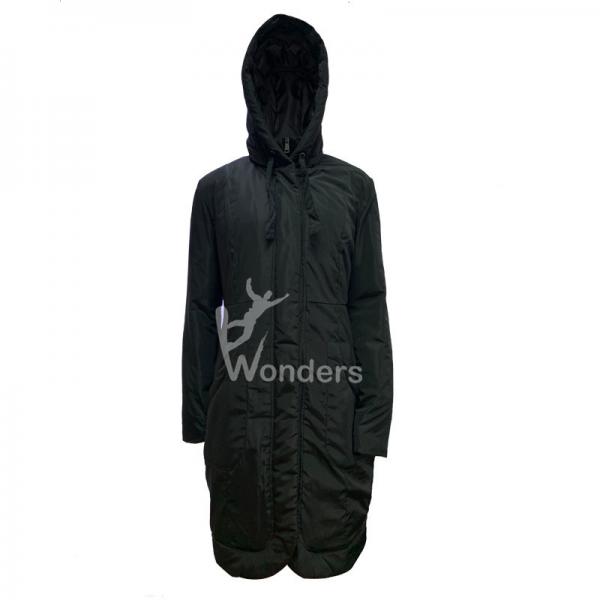 Quality Woman's Heather Hooded Padded Longline Puffer Jacket In Black for sale