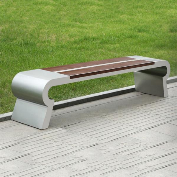 Quality SUS304 Metal And Wooden Bench 1800mm Length Wood Bench Steel Legs for sale