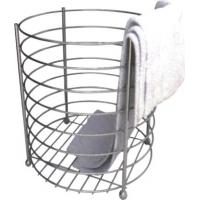China PULV Hotel Laundry Basket Round Towel Basket Stainless Steel factory