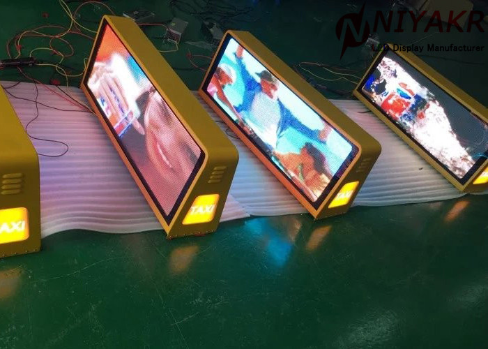 China Programmable Taxi Roof LED Display Mobile Advertising LED Taxi Sign Double Sides factory