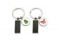 China Promotion Custom Logo Metal Keychain Holder Cute Pendant Rectangle Body factory