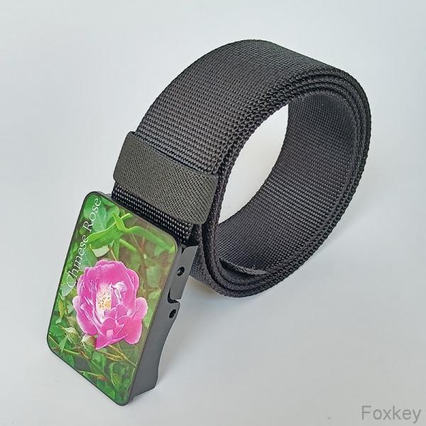 Quality Nylon Webbing Adjustable Slide Belt Without Holes Gift Logo Full Color Printable for sale