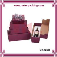 China Cheap price Purple printed Safe paper mail carton box with tray for single red wine bottle factory