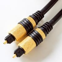 Quality Toslink Digital Audio Optical Fiber Cable PVC Plated Golden Shell Metal Socket for sale