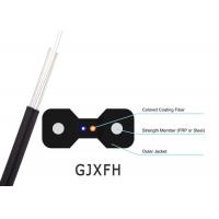 Quality Flat Fiber Optic Cable GJXFH Type , LSZH Sheath Fiber Optic Drop Cable 1KM / 2KM for sale