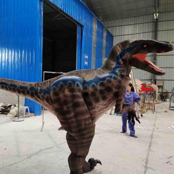Quality Handmade Realistic Dinosaur Costume Hidden Legs Lifelike Raptor Costume for sale