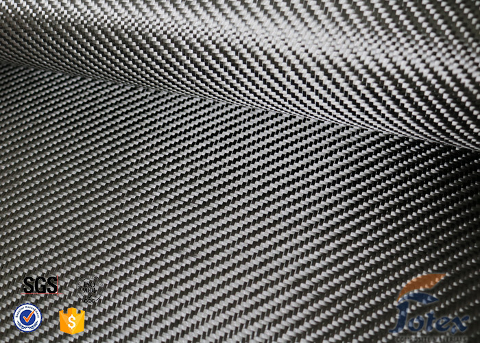 China 3K 200g 0.3mm Twill Weave Silver Coated Fabric Carbon Fiber Fabric for sale