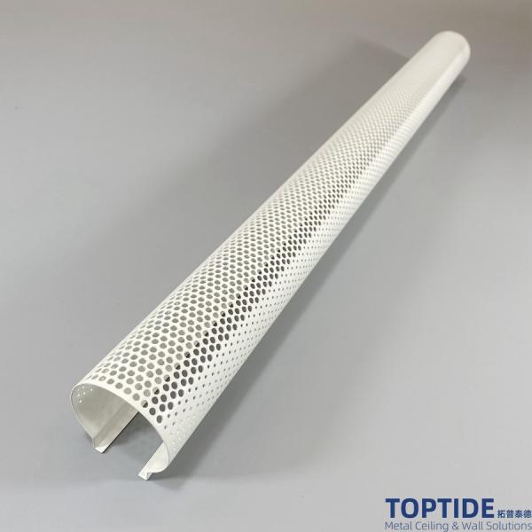 Quality Hanging Acoustical Ceiling Baffles Perforated Sound Absorption Round Tube for sale