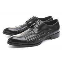 China Business BV Oxfords Mens Casual Dress Shoes , Mens Black Lace Up Shoes For Party factory