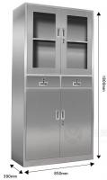 China Hospital Use Instrument Stainless Steel Medical Cabinet Half Glass Door With Locker factory
