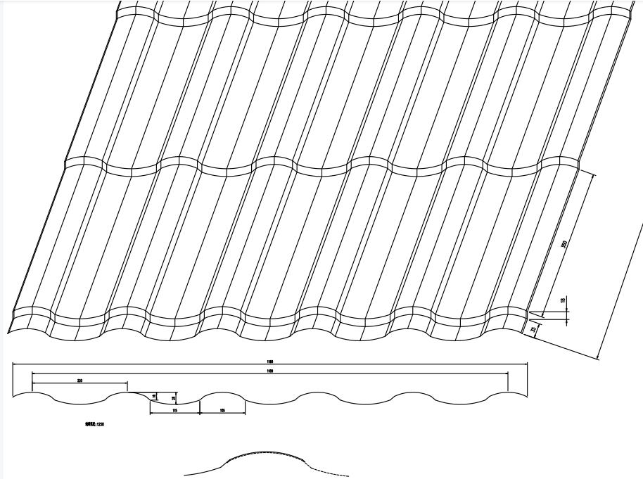 Drawing profile of step tile