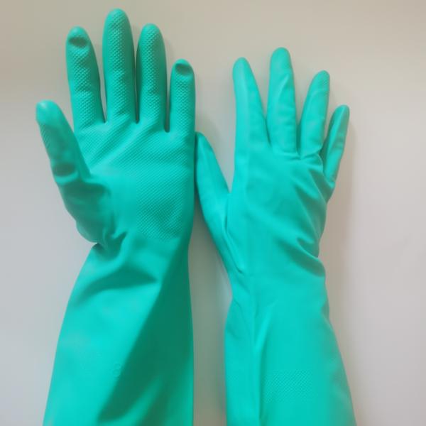 Quality 15mil Nitrile Gloves Chemical Protection XL 13 Inches Nitrile Solvent Resistant Gloves for sale
