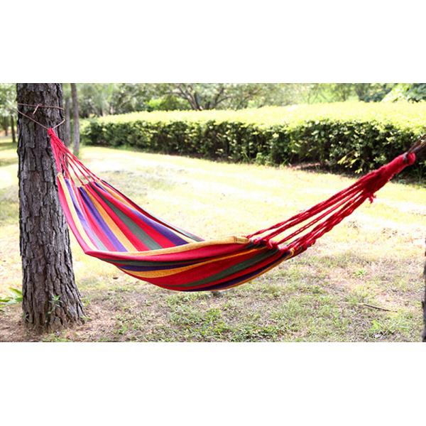 Quality Durable 200x80cm Outdoor Camping Hammock Comfortable Fabric Stripe Style for sale
