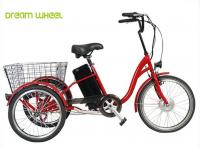 China Big Storage Basket Pedal Assist Electric Tricycle 36V 350W Motor With Removable 36V Battery factory