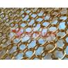 China Fireproof Metal Mesh Curtain Restaurant Partition Ring Curtain With Gold Color factory