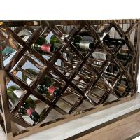 China Non Faded Stainless Steel Metal Fabrication Mirror Surface Metal Wine Rack Rose Gold factory
