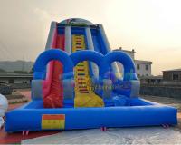 China 0.55mm PVC Outdoor Inflatable Water Slide Into Pool / Giant Slip N Slide factory