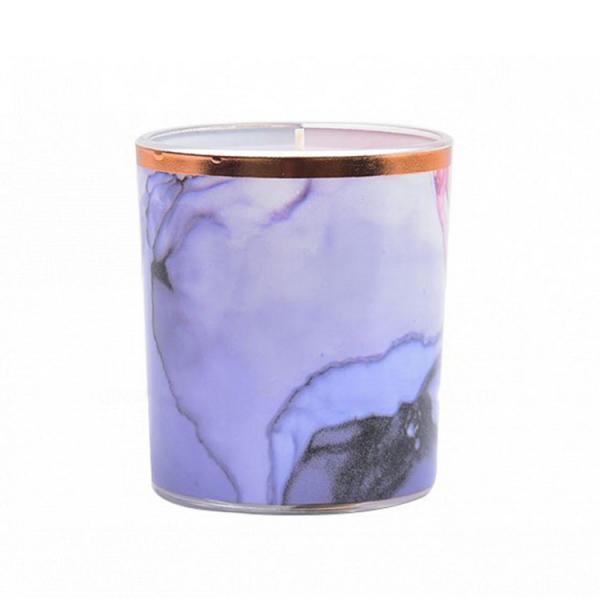 Quality Scented Marble Pillar Candles Organic Soy Candles With Wood Wick for sale