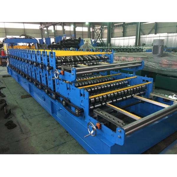 Quality Steel Step Tile Double Layer Roll Forming Machine 15 + 19 Stations 5.5kw for sale