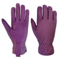 China Girls Purple Gardening Work Gloves Leather For Rose Garden Multiple Sizes factory