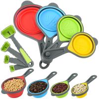 Quality BAP Free Collapsible Silicone Soft Measuring Cups Measuring Spoons Silicone for sale
