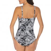 China White Sexy Swimwear One Piece Girls Black Banana Leaf Bathing Suit for sale