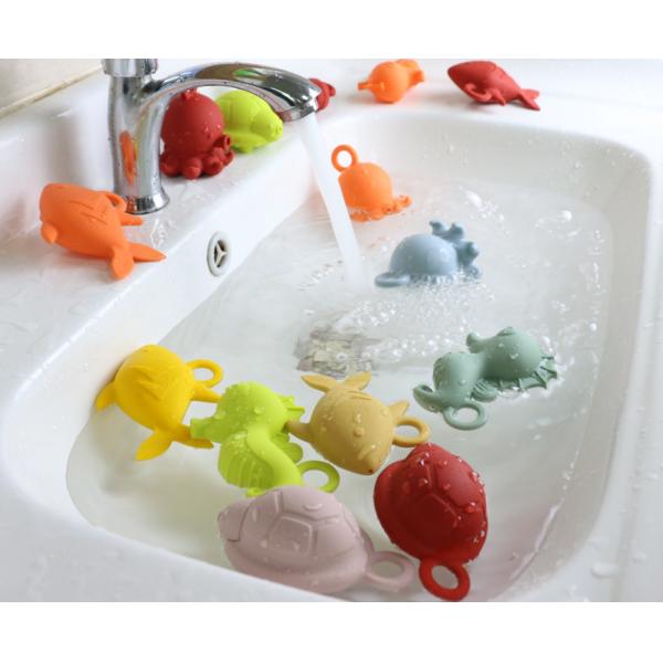 Quality Shiny Colors Rubber Baby Silicone Toys BPA Free For Baby Water Floating for sale