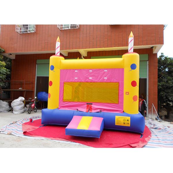 Quality Indoor / Outdoor Inflatable Castles , Happy Birthday Cake Inflatable House For for sale