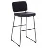 Quality Stable High Back Ergonomic Kitchen Black Fabric Counter Stools In Black Leg for sale