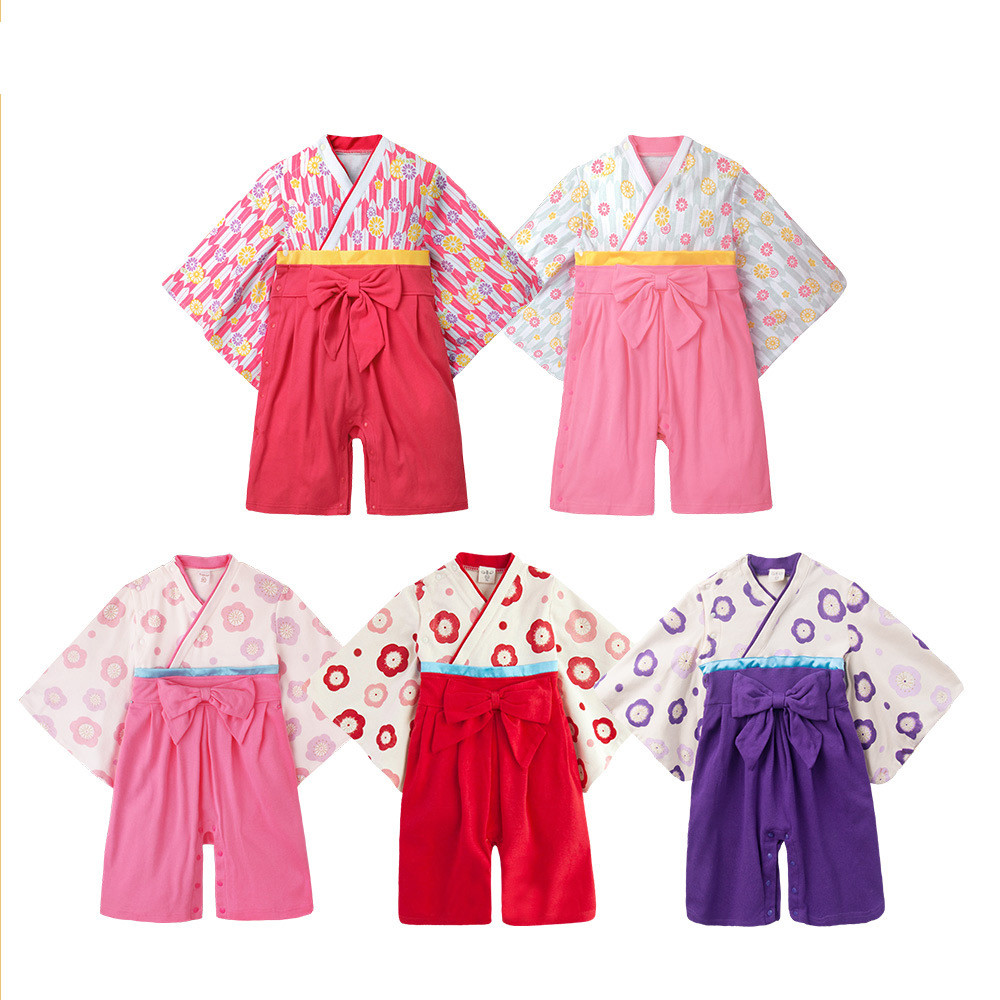 China 2019 Spring Cute Newborn Baby Clothes Japanese Kimono Romper Long Sleeve factory