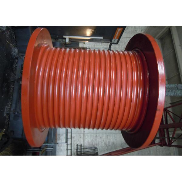 Quality Customized Multilayer Cable Winch Drum , Steel Cable Drum Alloy Steel Red for sale