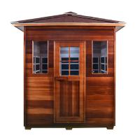 Quality ROHS Far Infrared Outdoor Dry Sauna Room Garden Sauna 4 Person Chromatherapy for sale