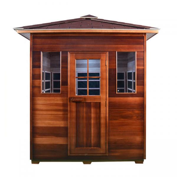 Quality ROHS Far Infrared Outdoor Dry Sauna Room Garden Sauna 4 Person Chromatherapy Lighting for sale