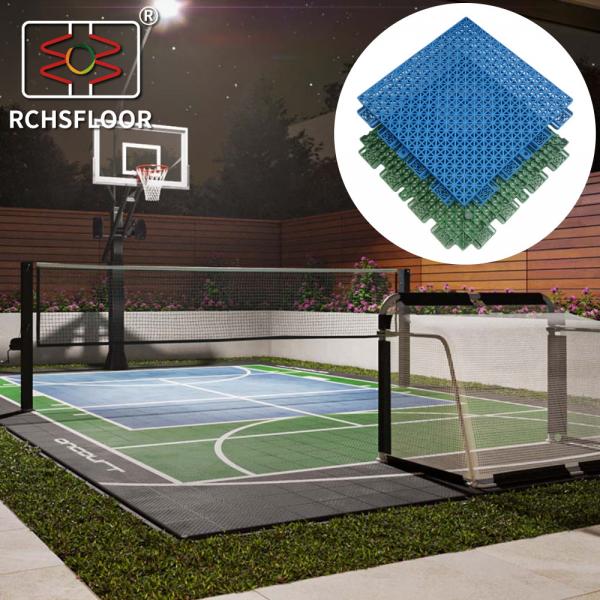 Quality 1.27cm Thick Backyard Court Tiles Polypropylene Interlocking Tiles Easy To Clean for sale