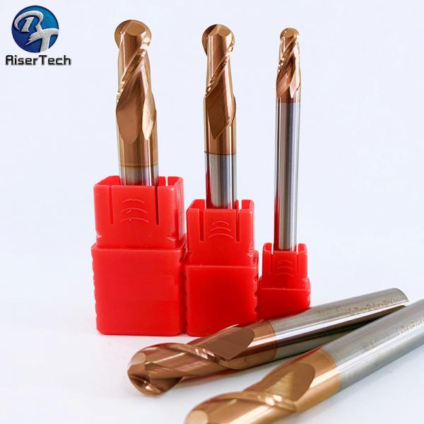 Quality 2 Flute HRC55 HRC60 Carbide Ball Nose End Mill Cutter 6mm For Stainess Metal Die Processing for sale
