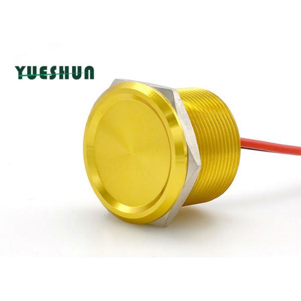 Quality NO Lamp Piezo Touch Switch 25mm Aluminum Yellow Body Color 24VAC 100mA for sale