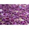 China 3D Faux Greenery Outdoor Privacy Panels Artificial Leaf Wall Covering Purple White Color Rose Flower Backdrop factory