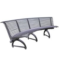 China OEM ODM Outdoor Metal Benches With Cast Iron Legs Round Steel Pipe Seat Pan factory