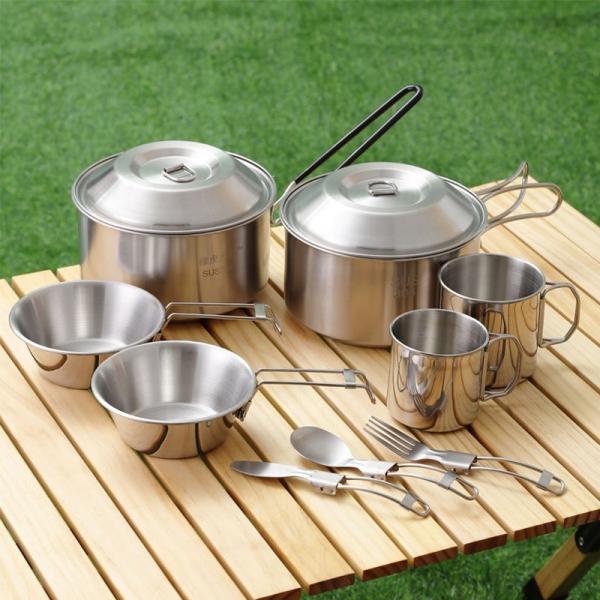Quality 304 Stainless Steel Outdoor Multifunctional Multi Person Camping Picnic Set for sale
