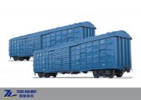China 120 km/h Rainproof Covered Railway Box Wagon 145 Cubic Meter Railroad Boxcar factory
