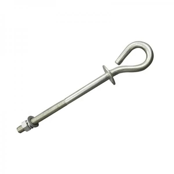 Quality Hot Dip Galvanized Aerial Cable Fitting Iron Suspension Anchor Hook Pigtail Hook for sale