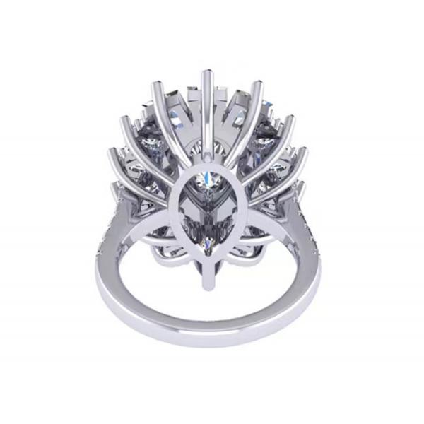 Quality 1.5ct 49pcs Classic Halo Diamond Engagement Ring White Gold Color Plated ODM for sale