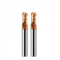 Quality Standard 2 Flutes Ball Nose End Mill Cutter HRC55 Bronze Nano Coating for sale