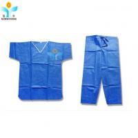 Quality OEM Fluid repellent Disposable Protective Suits , Breathable Scrub Suit For Doctors for sale