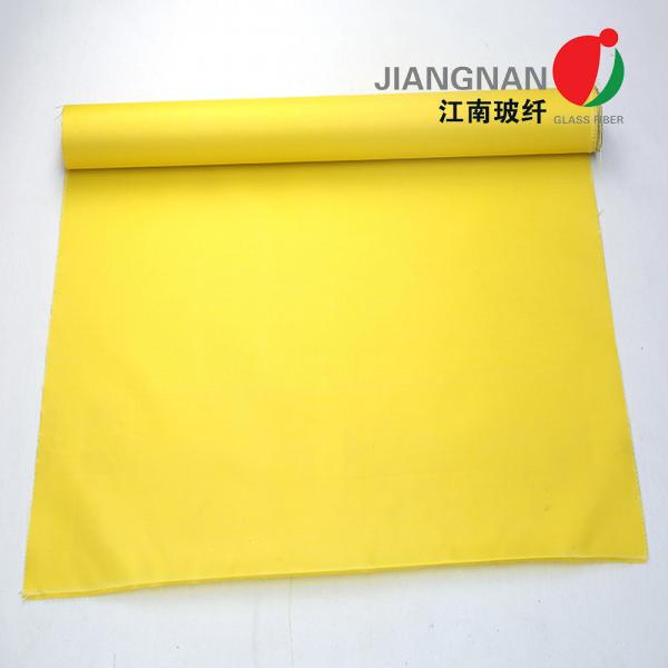 Quality 0.4mm High Temp Fiberglass Fire Curtain Fabric Cloth For Fire Yellow Color for sale