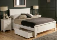 China White Queen Size Solid Wood Bedroom Furniture Sets Modern Style Eco - Friendly factory