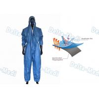 China Blue Film Breathable Disposable Coveralls Working Uniform S - XXL For Industry factory