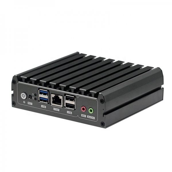 Quality 2 LAN Firewall Industrial Fanless Mini Pc Quad Cores J1900 E3845 With RJ45 RS232 for sale